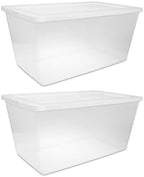 Clear Storage Bins with Lids, 90 Qt 2-Pack Stackable Plastic Totes by Unknown
