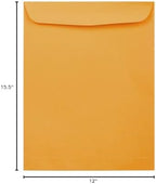 JAM PAPER 12 x 15 1/2 Open End Catalog Commercial Envelopes - Brown Kraft Manila - Bulk 250/Box - Image 3