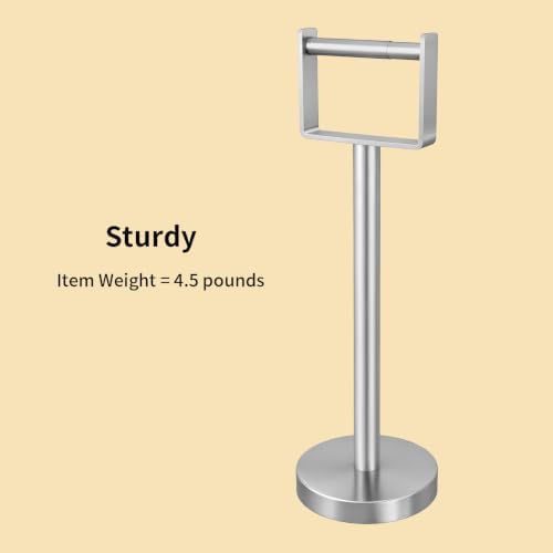 YUMORE Heavy Duty Toilet Paper Holder Stand, Extra-Weighted Base No Tipping - Image 5