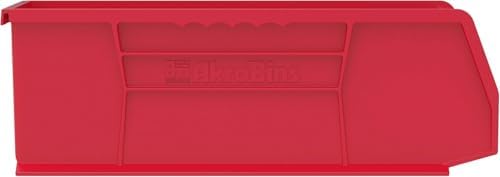 Akro-Mils 30234 AkroBins Plastic Storage Bins, 15"x5"x5", Red, 12-Pack - Image 5