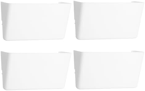 EASEPRES 4 Pack White Plastic Single Pocket Hanging File Organizer, Wall Mount Paper Mails Magazines Holder, Mounted Folder Bins for Office, School and Home, 12.99x4.13x7.48 inches by EASEPRES