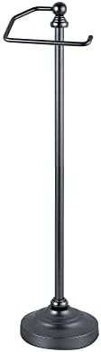 SunnyPoint Deluxe Free Standing Heavy Weighted Toilet Tissue Paper Roll Holder Stand (Black Nickel) - Image 3