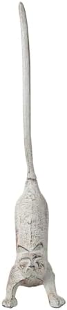 Yoga Cat Decorative Paper Towel Holder or Toilet Paper Holder by Comfify - Adorable Downward Dog Pose Kitty- Cast Iron Paper Towel Stand - Antiqued Cast Iron White Color - 19" Tall - Image 4