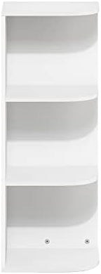 Furinno PASIR Book Shelf, 3-Tier Corner Bookshelf with Open Shelf, Standing Bookcase, 9.3 x 12 x 31.5 for Organization and Storage, for Living Room, Bedroom, Home Office, White - Image 4