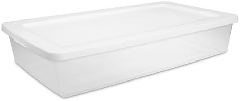 (2-Pack) 41 Quart Clear Plastic Underbed Storage Bin with Snap-On Lid Medium Rectangle Container for Home Organization, White - Image 4