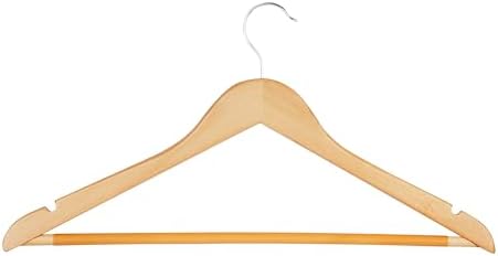 Honey-Can-Do Sturdy Maple Wood Hangers – Non-Slip Grooved Bar, Perfect for Shirts and Suits, Durable & Stylish, 24-Pack by Honey-Can-Do