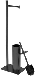 RUACQ Toilet Paper Holder Stand with Toilet Brush & Holder Set, Matte Black by Ruacq