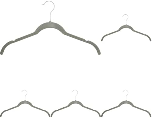 Amazon Basics Space Saving Slim Velvet Non-Slip Clothes Hangers for Closet Organization, Gray/Silver (Pack of 150) by AmazonBasics