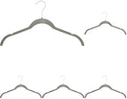 Amazon Basics Space Saving Slim Velvet Non-Slip Clothes Hangers for Closet Organization, Gray/Silver (Pack of 150) by AmazonBasics
