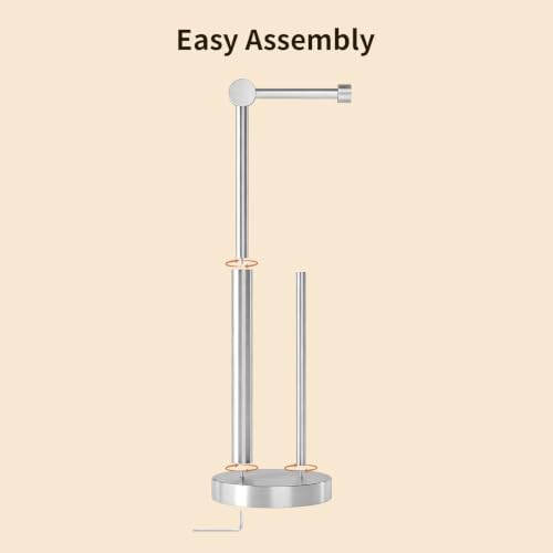 YUMORE Toilet Paper Stand with Storage & Weighted Base, Brushed Nickel - Image 6