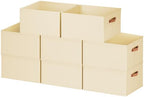 8 Pack Large Closet Storage Baskets Bins for Shelves, Collapsible Fabric Closet Organizers and Storage with Polyester Handles, Decorative Baskets for Organizing Clothes, Towels, Linen Closet 16x12x10" by DiMJ