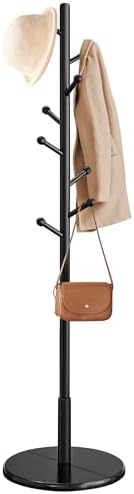 VASAGLE Solid Wood Coat Rack, Free Standing, 8 Hooks, 3 Height Options by VASAGLEbySONGMICSHOME