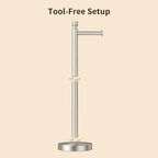 YUMORE Toilet Paper Holder Stand, Heavy Duty Stainless Steel Free Standing Bathroom Tissue Roll Holder, Brushed Nickel - Image 6