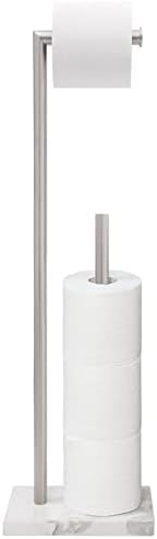 Gzila Free Standing Toilet Paper Holder Stand with Reserve, Heavy Weighted Marble Base Design, Bathroom Stands Tissue Rolls Holder, 304 Stainless Steel Brushed Nickel - Image 2