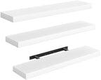 RALGEND Floating Shelves for Wall, 31.5" Long Wall Shelf Set of 3 with Invisible Brackets, Hanging Shelves Farmhouse Home Decor for Bathroom, Living Room, Bedroom, White 8301BJP3WT by RALGEND
