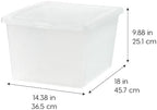 IRIS USA 4-Pack 25 Qt Storage Bins with Lids, Clear, Stackable - Image 2
