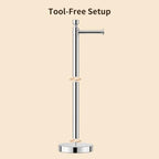 YUMORE Toilet Paper Holder Stand with Weighted Base, Chrome - Image 6