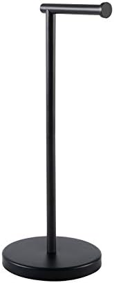 KES Bathroom Toilet Paper Holder Stand Modern Tissue Roll Holder SUS304 Stainless Steel Rustproof Freestanding 20.2" H, Matte Black BPH283S1-BK by KES