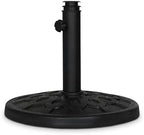Backyard Expressions 20 lb Round Patio Umbrella Base – Heavy Duty Resin-Coated Calcium Carbonate Stand with Adjustable Pole Adapters Fits 1.5"–2" Poles, Weather-Resistant, Black Finish - Image 3