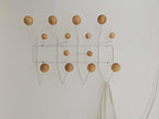 SHISEDECO Mid Century Modern Hang it All Coat Rack White Frame Natural Ball - Image 5