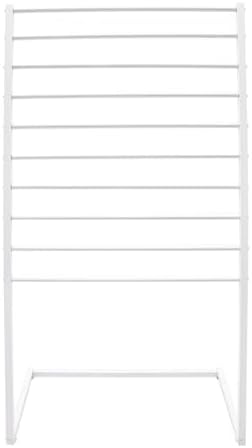 Scarf Display Stand, 10 Tier Metal Scarf Holder Organizer, Scarf Hanger Scarf Holder Scarf Organizer Belt Organizer Pants Rack Scarf Rack for Commercial Clothing Retail Store (White, 80cm) by Venionwa
