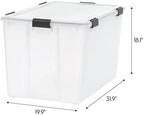 IRIS USA 3-Pack 156 Qt Storage Bins with Gasket Lids, Clear/Black - Image 2