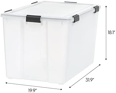 IRIS USA 3-Pack 156 Qt Storage Bins with Gasket Lids, Clear/Black - Image 2