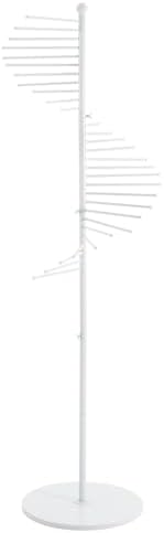 Freestanding Scarf Organizer, Metal Spiral Scarf Holder with 30 Rods, Commercial Hijab Organizer 67" Height, Belt Pants Hanger for Clothing Store Home, Space Saving Shelves (White) - Image 3