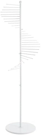 Freestanding Scarf Organizer, Metal Spiral Scarf Holder with 30 Rods, Commercial Hijab Organizer 67" Height, Belt Pants Hanger for Clothing Store Home, Space Saving Shelves (White) - Image 3