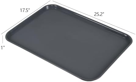 Readsky 6 Packs Gray Extra Large Rectangle Plastic Trays, 25.2" x 17.5" Multi-Purpose Rectangular Trays, Boot Tray, Serving Tray - Image 2