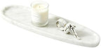 Natural Marble Vanity Tray, 16.6"x4.6", Italian Carrara White by Pracfit
