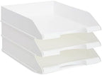 Stockroom Plus Rectangular Letter Trays - Paper Trays for Classroom - Desktop Paper Organizer & File Holder - Document Organizer for Desk Storage - Pack of 4, White, 10 x 13.5 x 2.5 in - Image 7
