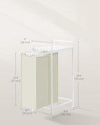 VASAGLE 47 Litre Metal Frame Laundry Basket with Shelf 42 x 28 x 75 cm - Image 5