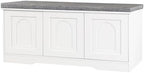 DINZI LVJ Shoe Storage Bench with Cushion, Door, White 39.4" LX17.7 H - Image 4