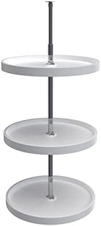 Rev-A-Shelf 20 Inch 3 Tier Full Circle Lazy Susan for H Corner Kitchen Cabinets, Large Plastic Home Storage Rotating Shelves, White, 6013-20-11-526 by Rev-A-Shelf