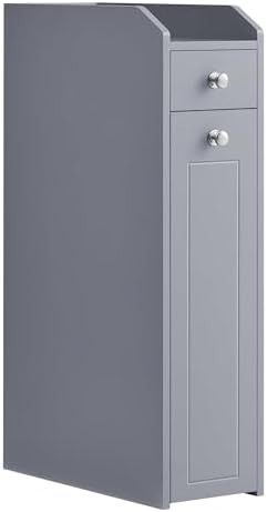 VASAGLE Small Bathroom Storage Cabinet, with Slide Out Drawers，Dove Gray by VASAGLEbySONGMICSHOME