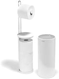 Joseph Joseph EasyStore Toilet Paper Holder Stand, Concealed Storage, Holds 3 Spare Rolls, Gloss White by Unknown