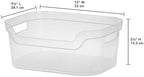 Sterilite 5.25x9.5x13 In Medium Polished Open Scoop Front Storage Bin w/ Comfortable Carry Through Handles for Household Organization, Clear (32 Pack) - Image 3