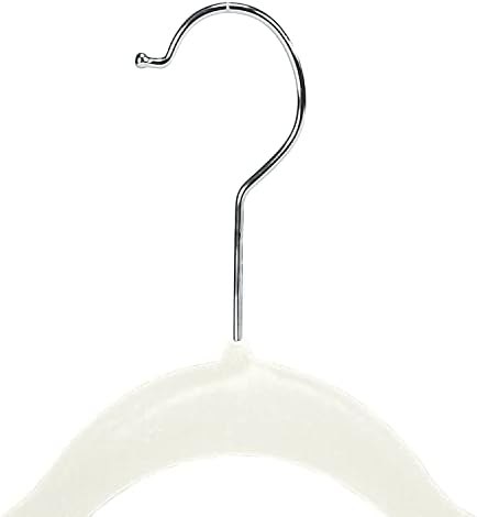 Simplify 24 Pack Velvet Hangers with Clips | Skirt and Pants | Slim Space Saving | Closet Organization | Non-Slip | Prevent Creases | Swivel Neck | Durable | Ivory - Image 6