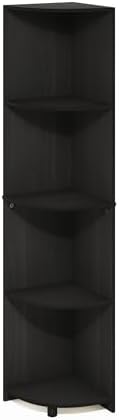 Furinno ECON Corner Shelf, 4-Tier Corner Book Shelf, Storage Shelves, Display Rack, Bookshelf, for Organization and Storage, Living Room, Home Office, Espresso - Image 6