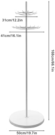Floor Standing Belt Display, Iron White Retail Tie Rack Scarf Hanger, Scarf Holder Belt Display Stand for Clothing Store Bedroom Business - Image 4