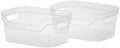 Sterilite 9.5 x 6.5 x 4 Inch Small Open Scoop Front Clear Storage Bin with Comfortable Carry Through Handles for Household Organization (64 Pack) by Sterilite