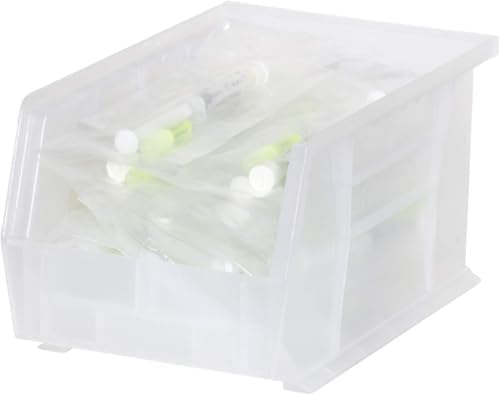 Akro-Mils 30237 AkroBins Plastic Storage Bins, 9"x6"x5", Clear, 12-Pack - Image 6