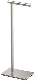 Gatco 1431SN Bathroom Toilet Paper Holder Stand, Freestanding Tissue Roll Holder, Weighted Base, Satin Nickel, 22.25 Inch, Modern Rectangle Base by Gatco