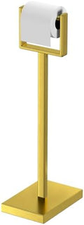 Brass Gold Toilet Paper Holder Stand，Stainless Steel Toilet Paper Holder Free Standing，Stable Weighted Base Floor Tissue Roll Holder for Bathroom，Modern Pivoting Toilet Paper Stand by Unknown