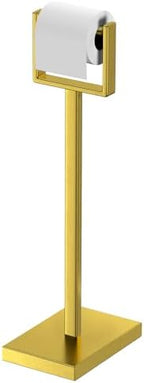Brass Gold Toilet Paper Holder Stand，Stainless Steel Toilet Paper Holder Free Standing，Stable Weighted Base Floor Tissue Roll Holder for Bathroom，Modern Pivoting Toilet Paper Stand by Unknown