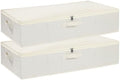 Underbed Storage Organizers,Beige,2 Pack,23.6x11.8x5.9 Inch by YheenLf