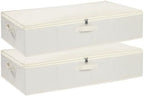 Underbed Storage Organizers,Beige,2 Pack,23.6x11.8x5.9 Inch by YheenLf