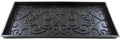 Medium Rubber Boot Tray with Raised Scrollwork, 2" Deep Mud & Water Catcher for Shoes, Pets & Plants – Black by Oakestry
