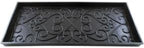 Medium Rubber Boot Tray with Raised Scrollwork, 2" Deep Mud & Water Catcher for Shoes, Pets & Plants – Black by Oakestry